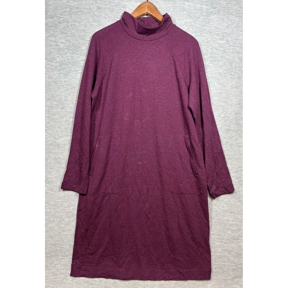 Pure J Jill Tranquility Fleece Dress M Tall Mock Neck Long Sleeve Comfort Casual